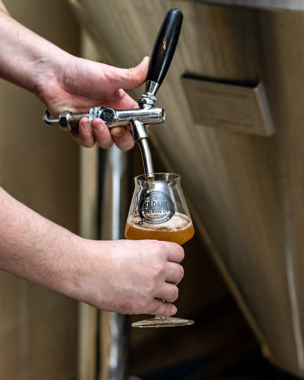 Inside Kildare Brewing Co. — brewery equipment and fermenting tanks